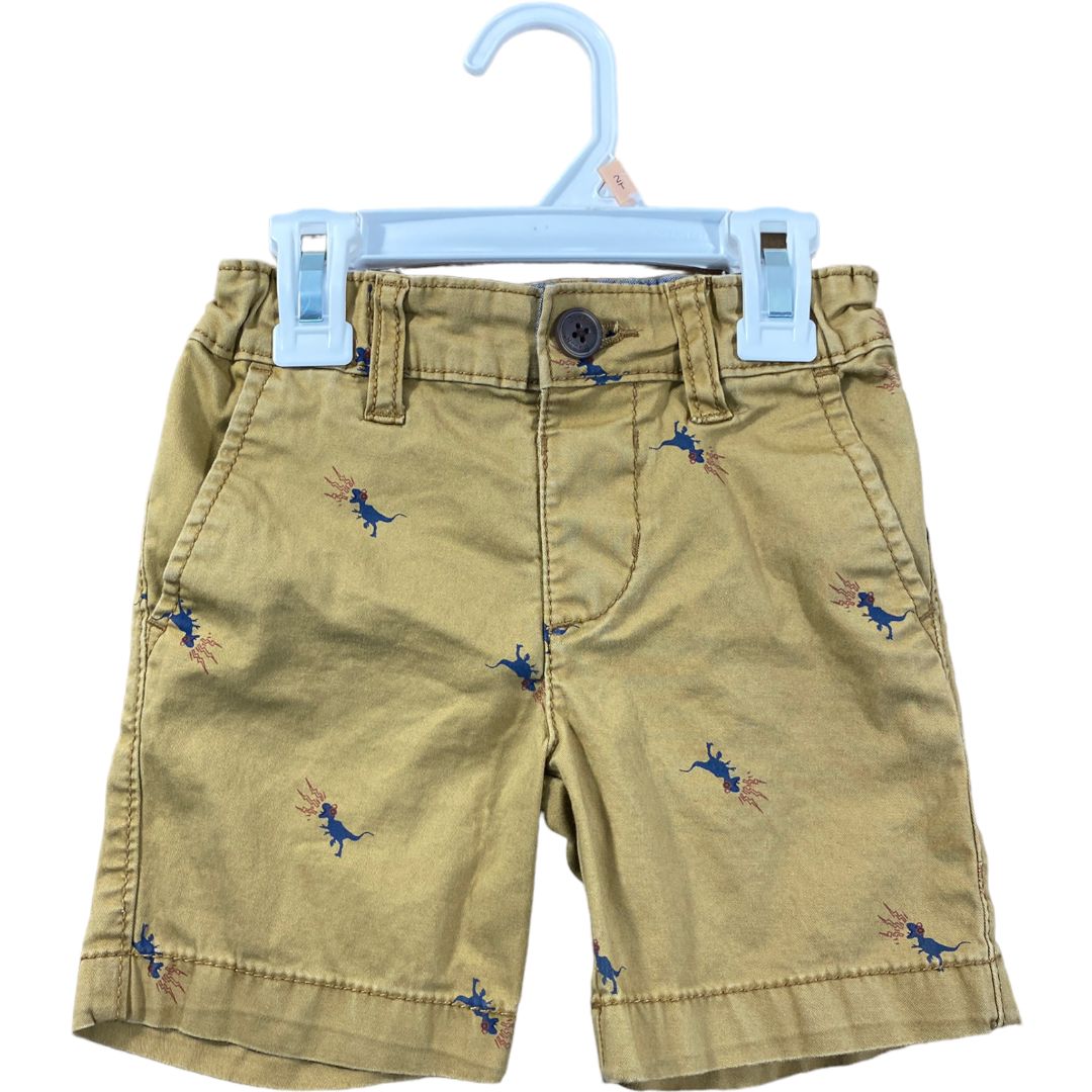 Oshkosh Brown Dino Print Shorts (2T Boys)