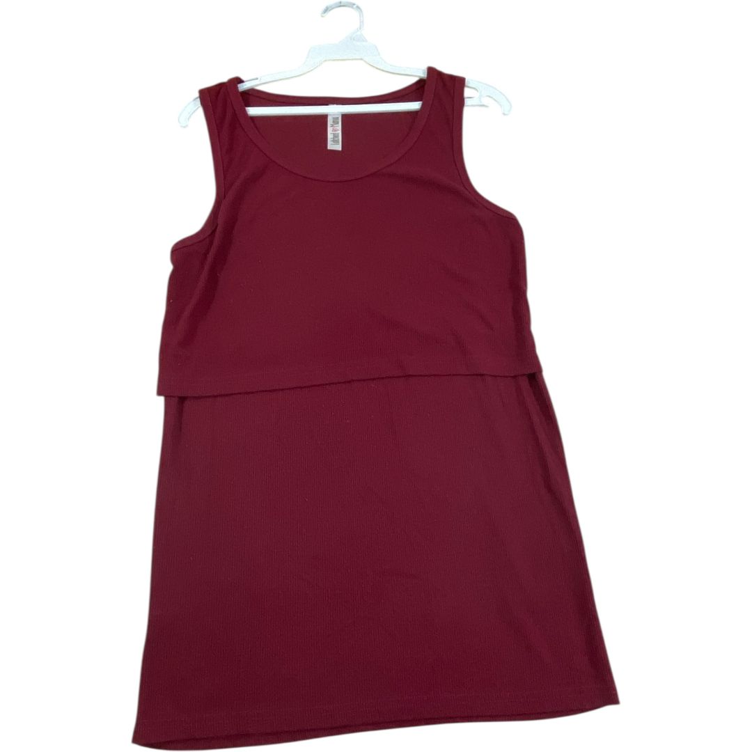Latched Mama Maroon Ribbed Nursing Tank (Maternity Medium)