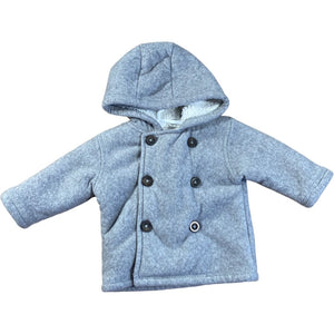 The Children's Place Grey Hooded Fleece Jacket (3/6M Neutral)