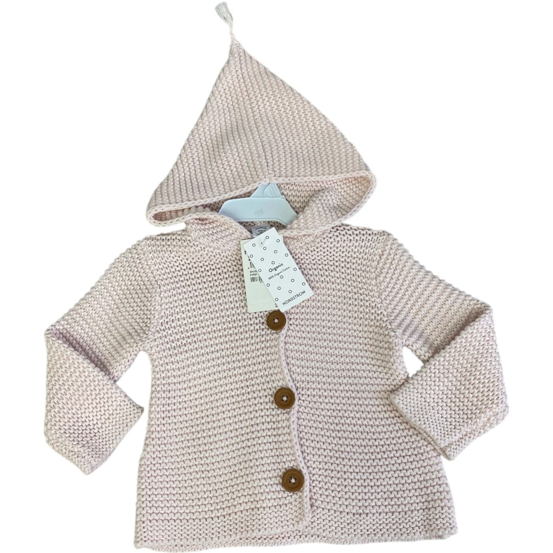 Nordstrom Pink Organic Hooded Cardigan NWT (9M Girls)