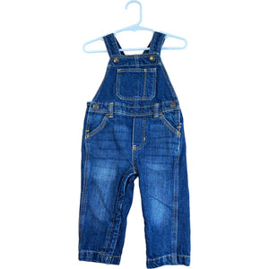 Gap Blue Denim Lined Overalls (18/24M Neutral)