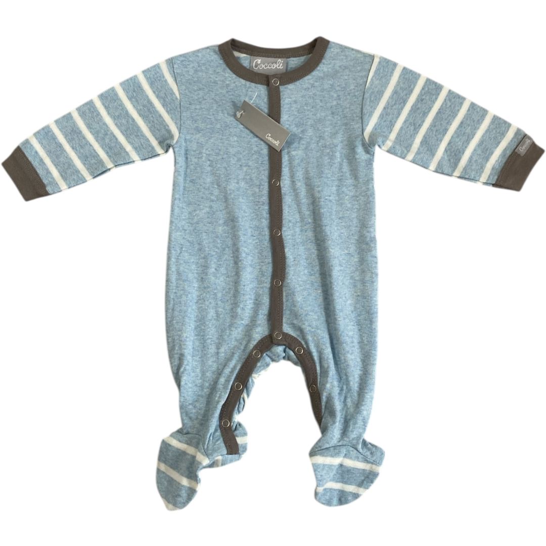 Coccoli Baby Blue Stripe Sleeper NWT (0/3M Neutral)