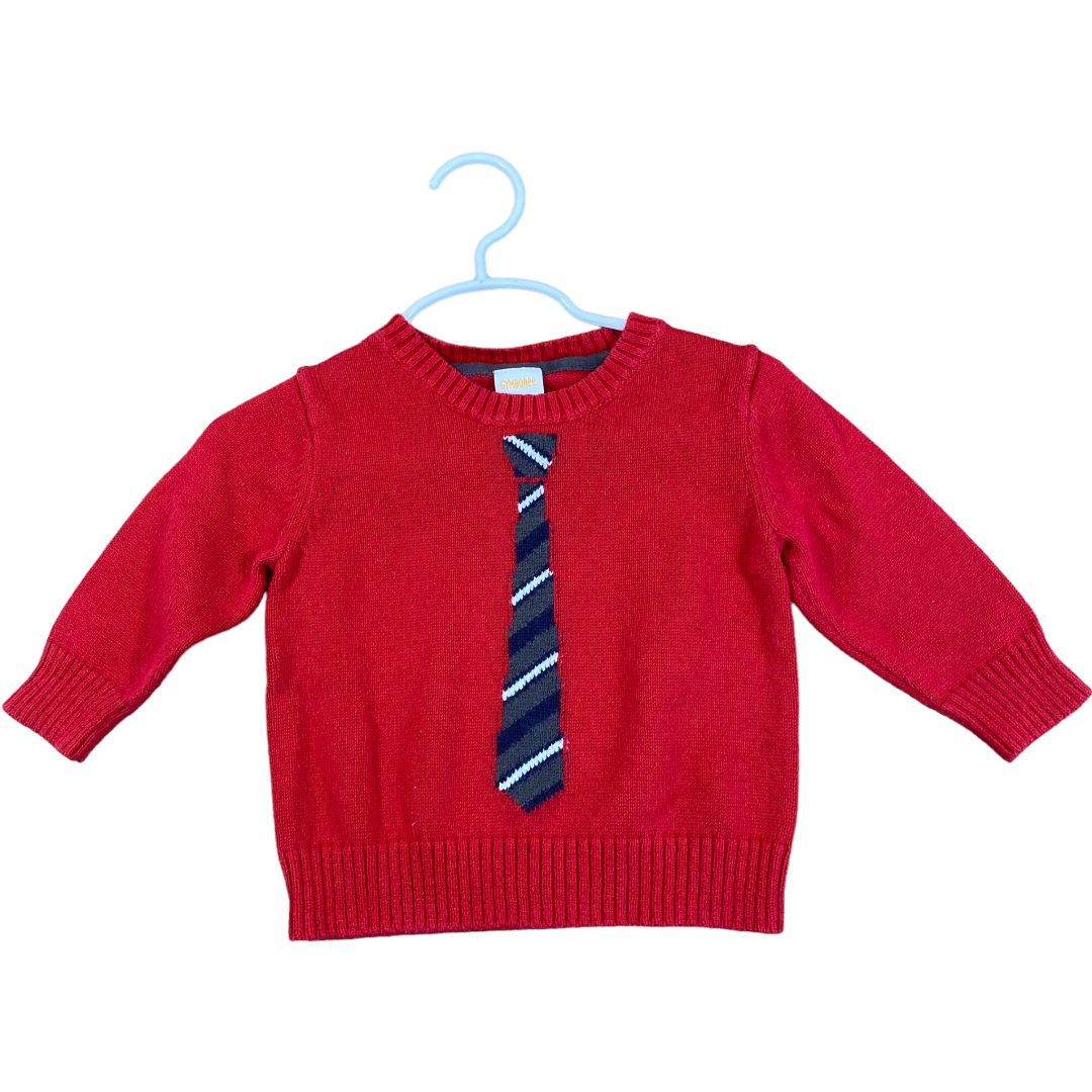 Gymboree Red Crew Tie Sweater (6/12M Boys)