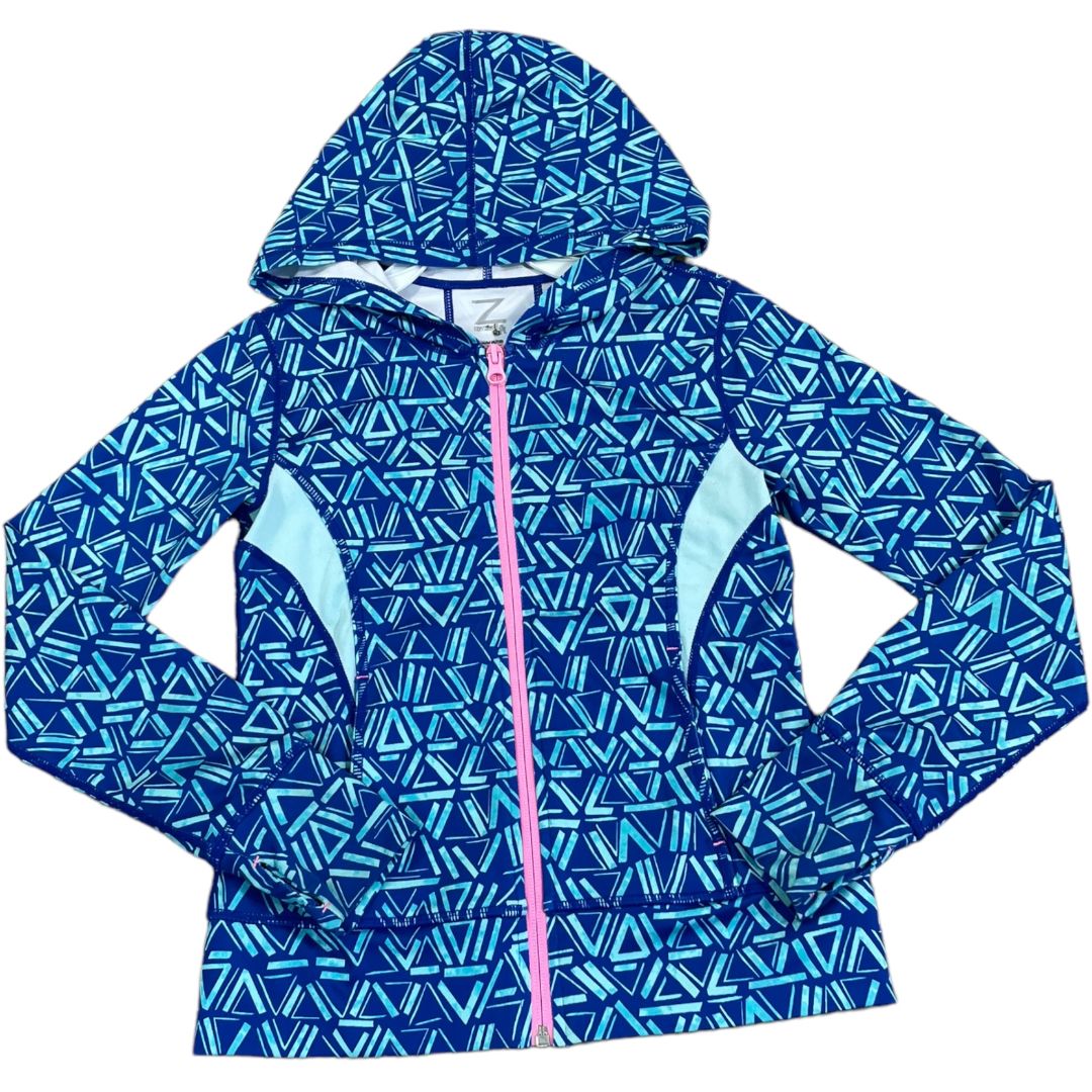 Zella Blue Active Pattern Hooded Jacket (8/10 Girls)