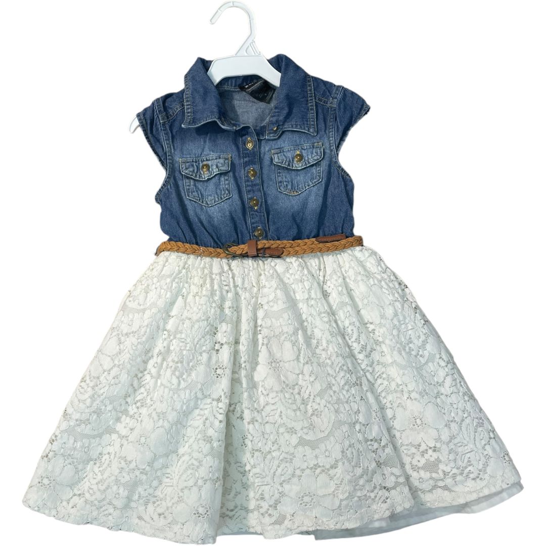 Zunie Blue Denim & Lace Dress (4 Girls)