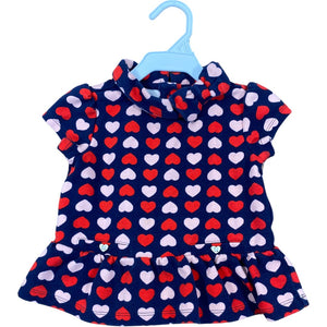 Janie & Jack Navy Heart Print Tunic (18/24M Girls)