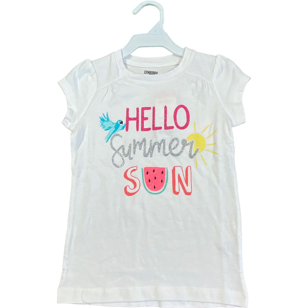 Gymboree White Hello Summer Shirt (4 Girls)