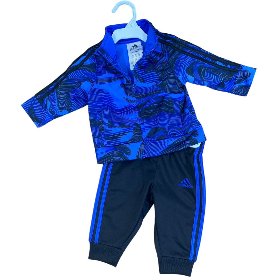 Adidas Blue Pattern Warm Up Set (3M Boy)