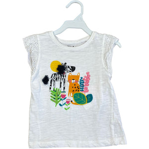 M&Co White Safari Tee (3/4 Girls)