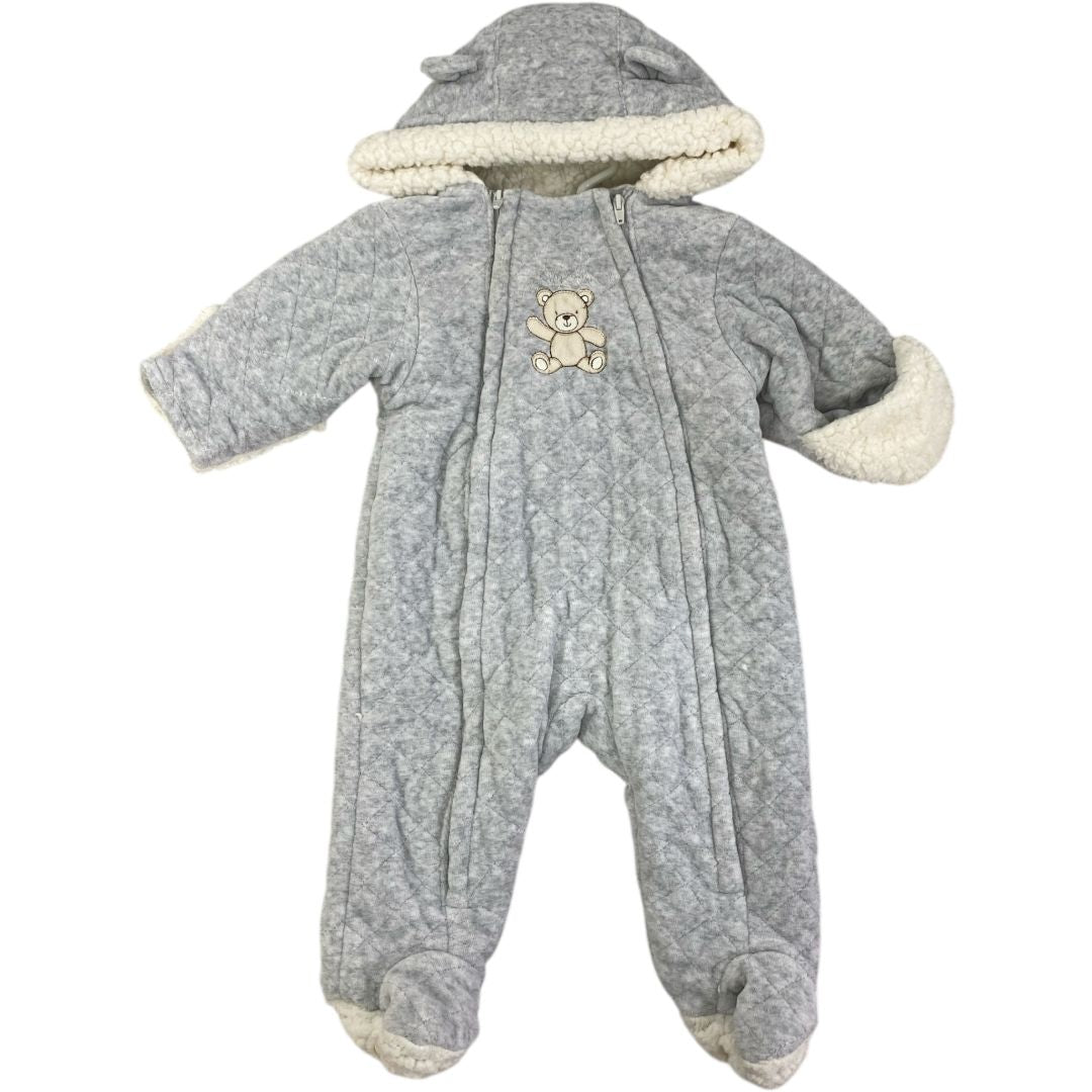 Little Me Grey Quilted Bundler (3/6M Neutral)