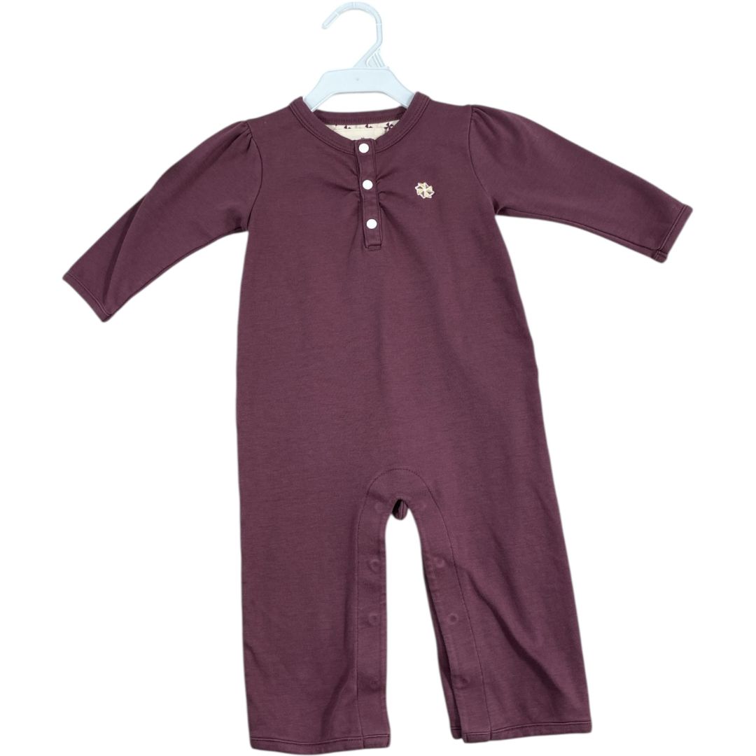 Endue Purple Organic Pima Cotton Romper (6/12M Girls)