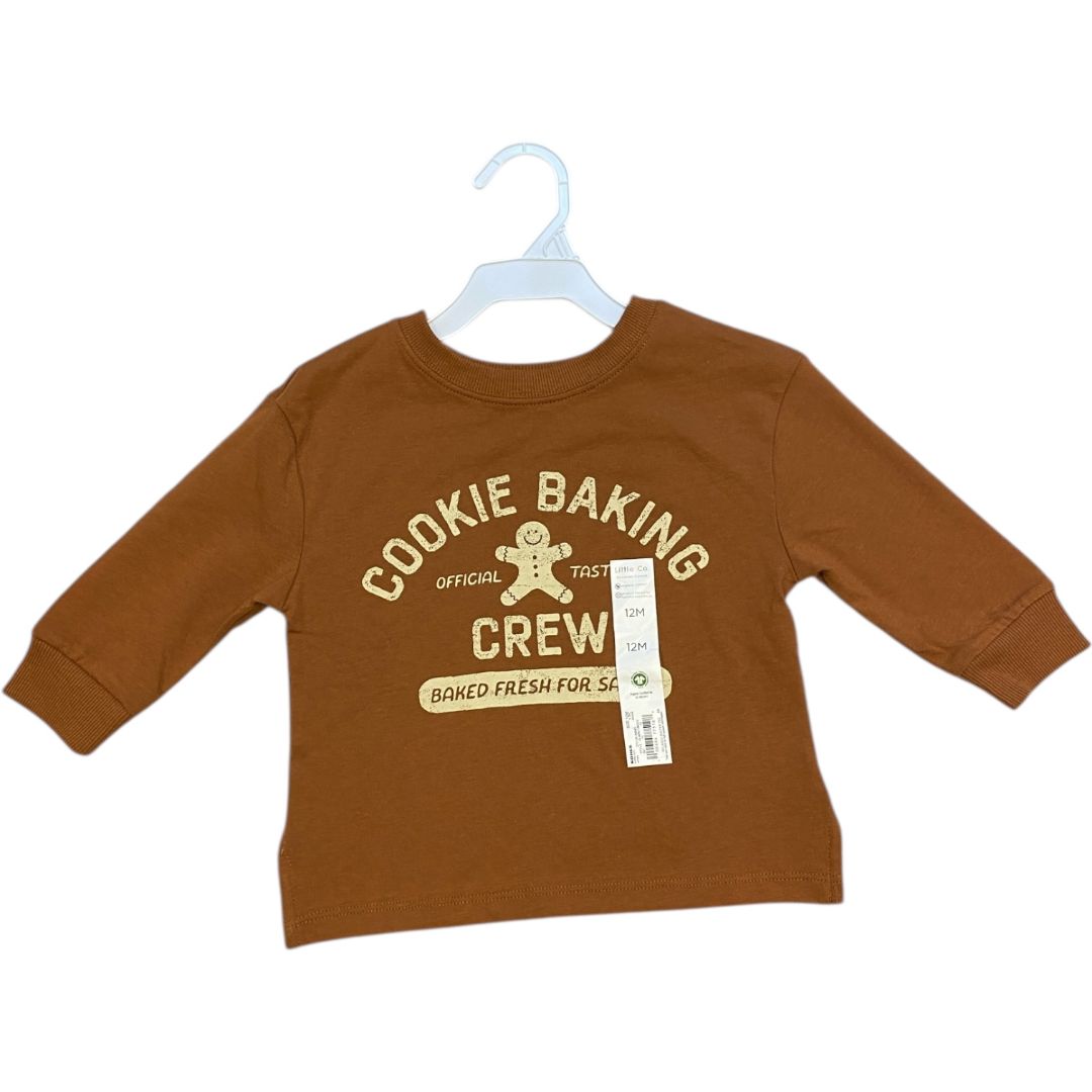 Little Co. Brown Baking Crew Sweatshirt NWT (12M Girls)