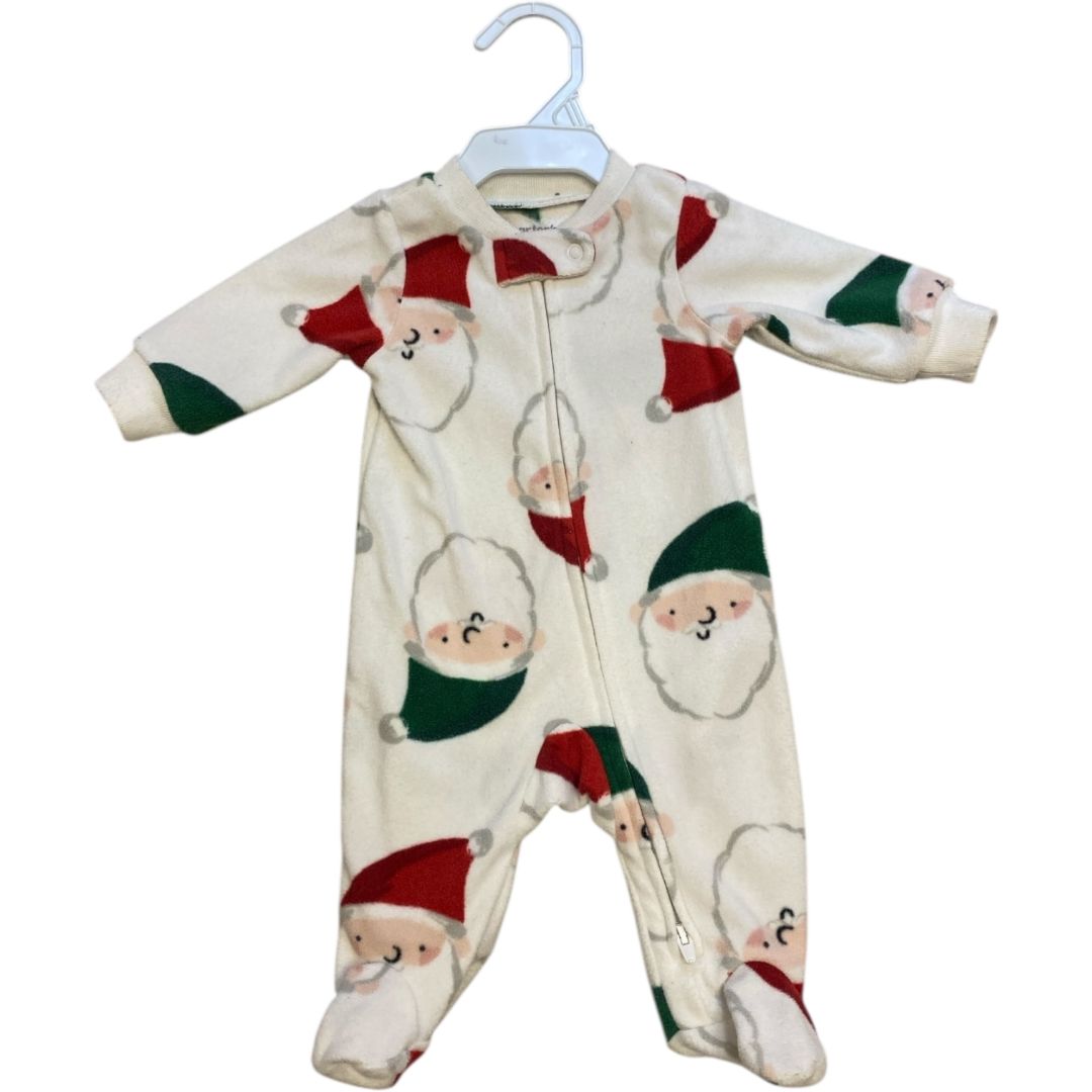 Carter's White Fleece Santa Sleeper (Newborn Neutral)
