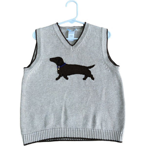 Janie & Jack Tan Puppy Sweater Vest (4 Boys)