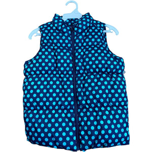 Old Navy Navy Polka Dot Puffer Vest (10/12 Girls)