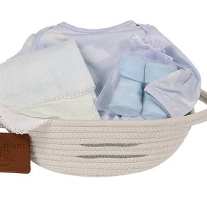 Maison Chic Blue Welcome Baby Gift Basket