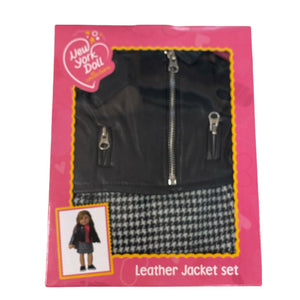 New York Doll Company Black 18" Doll Leather Jacket Set