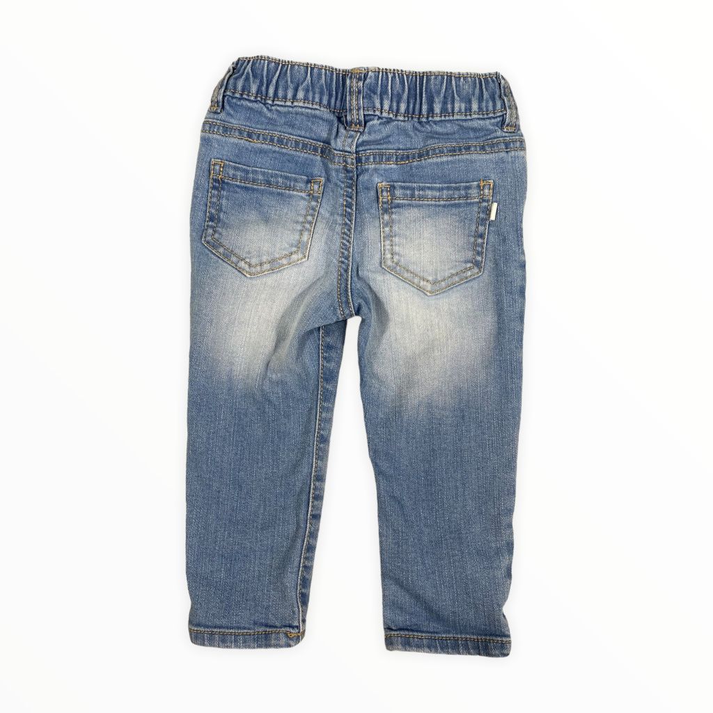 Oshkosh Blue Flower Embroidered Jeans (9/12M Girls)