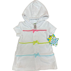 Little Me White Hooded Terry Swim Cover NWT (12M Girls)