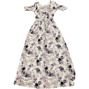 Latched Mama Purple Floral Nursing Maxi Dress (Maternity X-Small)