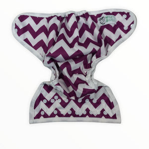 Nicki's Diapers Purple Chevron Cloth Diaper Cover (8-35lbs)