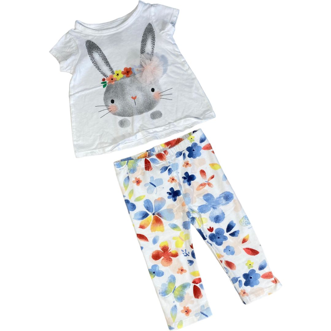 First Impressions  Bunny & Floral Pant Set (6/9M Girls)