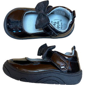 Stride Rite Black Bow Dress Shoes (Size 4)