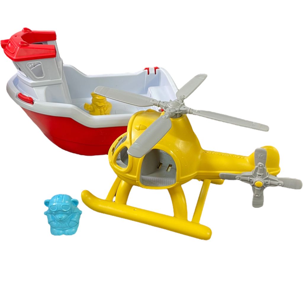 Green Toys  Rescue Boat & Helicopter