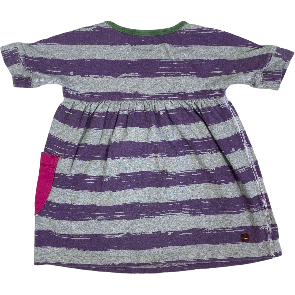 Tea Purple & Gray Stripe Dress (2T Girls)