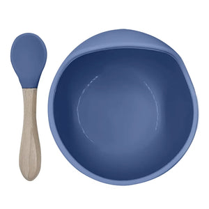 Kushies Mineral Blue Siliscoop & Spoon Set