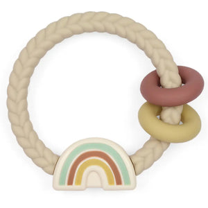 Itzy Ritzy Neutral Rainbow Ritzy Rattle™ Silicone Teether Rattles (Ages 3M+)