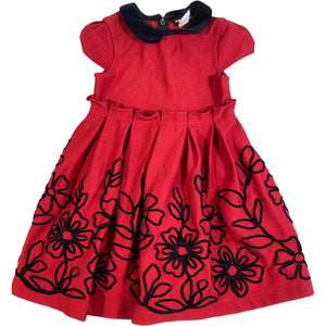 David Charles Red Floral Dress (2T Girls)