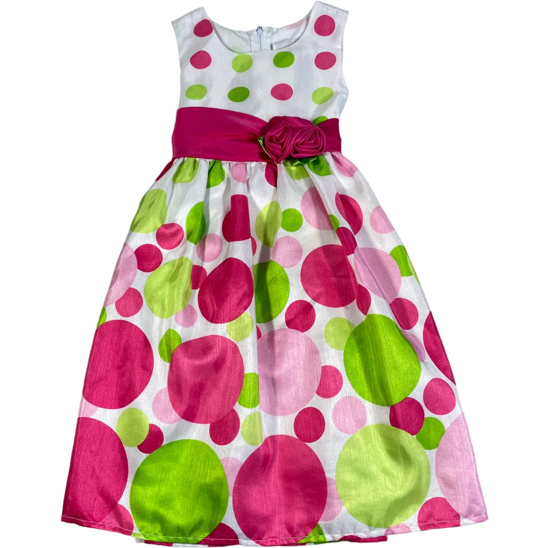 Rare Editions Pink Polka Dot Dress (6X Girls)