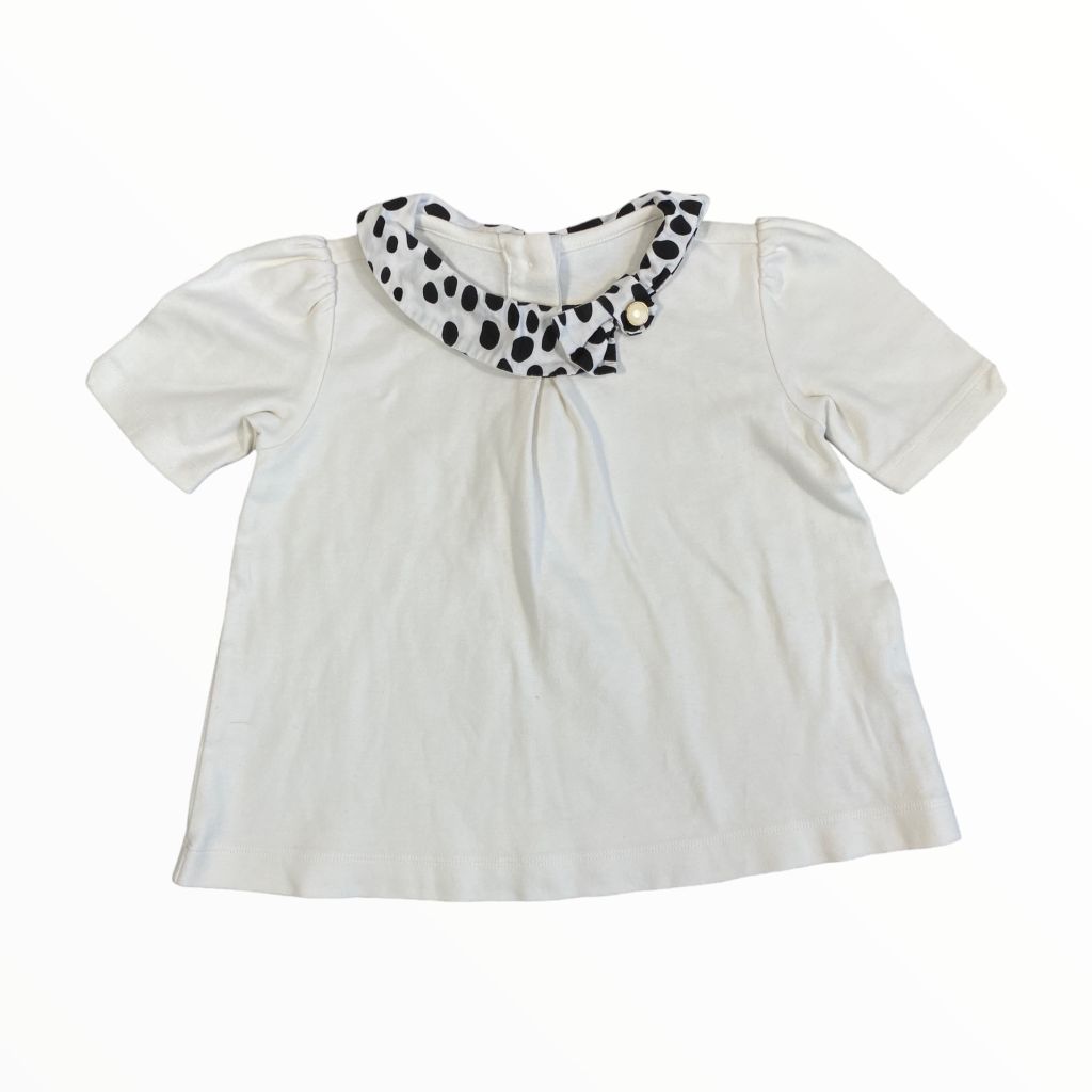 Janie & Jack White & Black Pattern Collar Shirt (3 Girls)