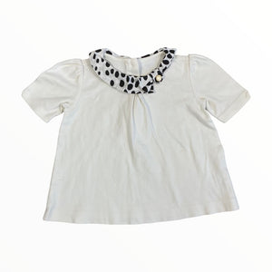 Janie & Jack White & Black Pattern Collar Shirt (3 Girls)