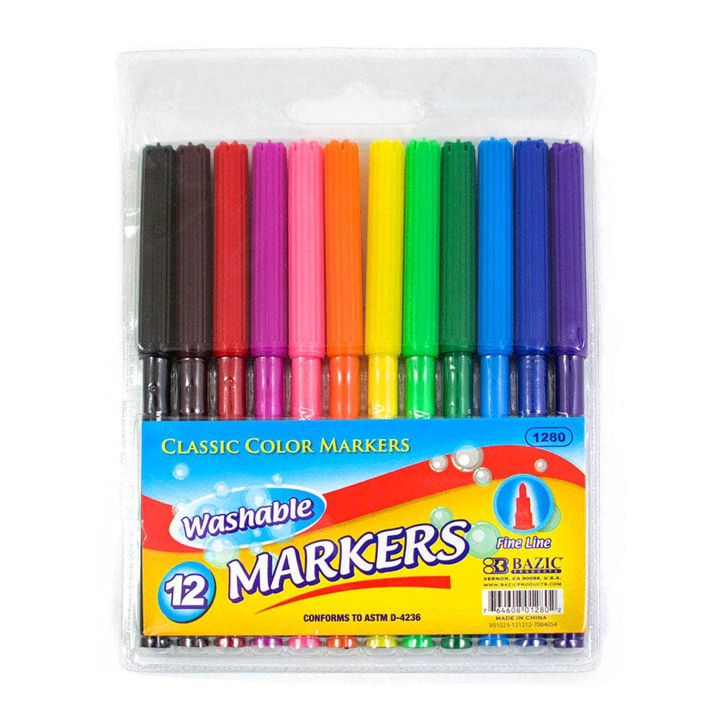 BAZIC Premium Washable Crayons 24 Color - Bazicstore