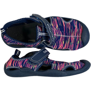 Nautica Pink & Navy Pattern Sandals (Size 11)