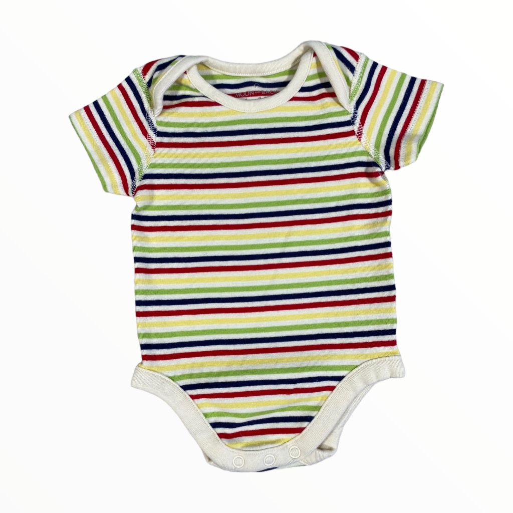 Hanna Andersson  Moon and Back Stripe Onesie (0/3M Boys)
