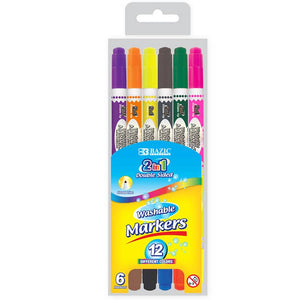 Bazic  6 Double Tip Washable Markers