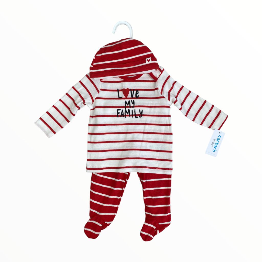Carter's Red Love My Family Layette Set NWT (6M Neutral)