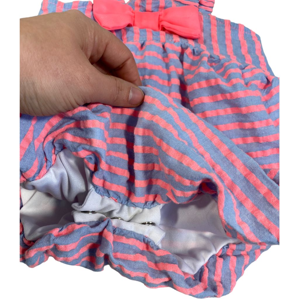 Baby Essentials Pink & Blue Stripe Romper (12M Girls)