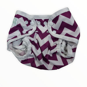 Nicki's Diapers Purple Chevron Cloth Diaper Cover (8-35lbs)