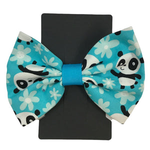 Handmade Blue Panda Bow