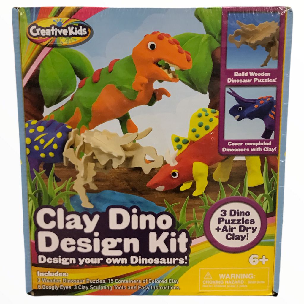 Creative Kids Air Dry Modeling Clay Build 3 Dinosaur Figures
