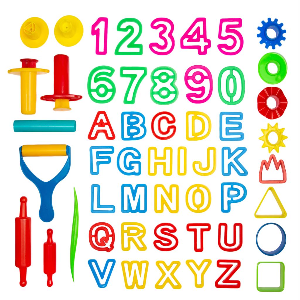 Kiddy Dough 45-Piece Tools Party Pack w/ Letters and Numbers