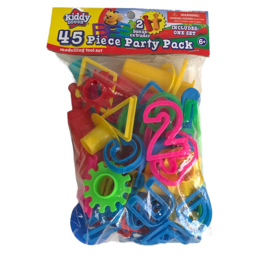 Kiddy Dough 45-Piece Tools Party Pack w/ Letters and Numbers