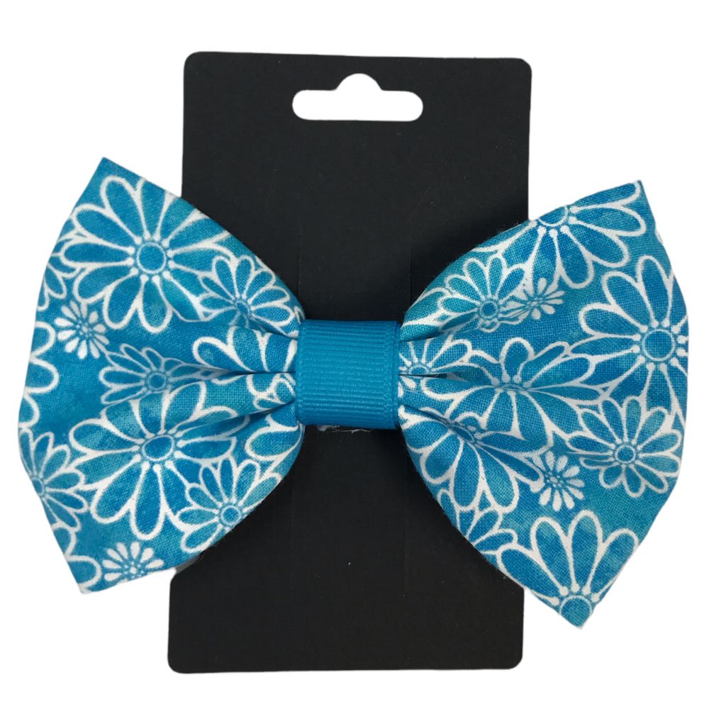 Handmade Blue Floral Bow
