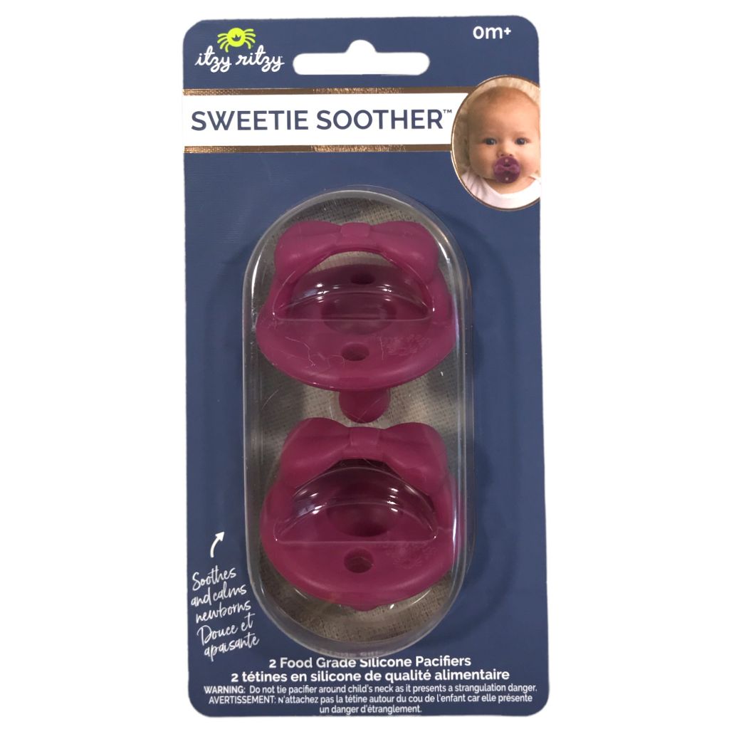 Itzy Ritzy Sugarplum Bows Sweetie Soother Pacifier 2 Pack