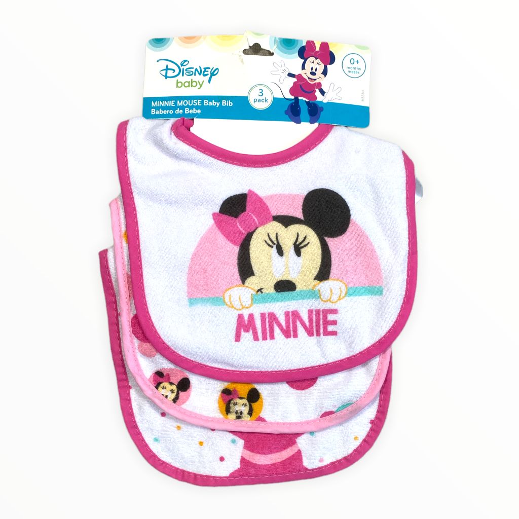 Disney Pink Minnie Mouse Bibs NWT (0/6M Girls)