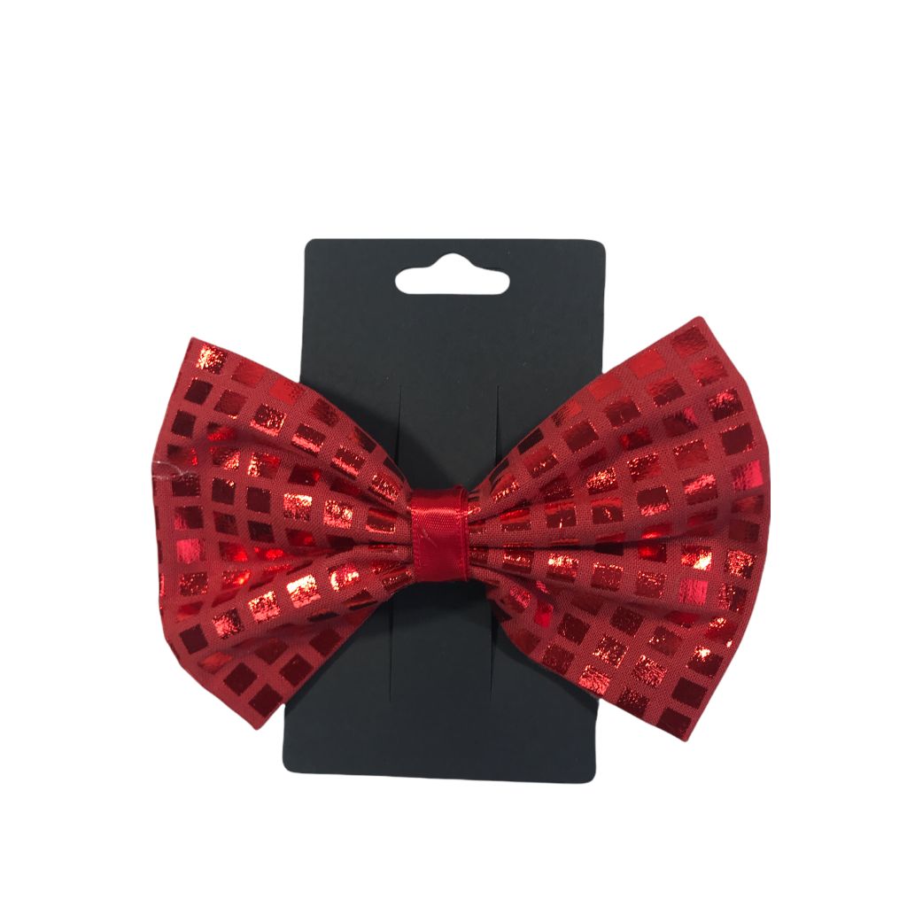Handmade Red Square Sparkle Bow